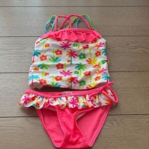 Tropical Print Kids Bikini Set